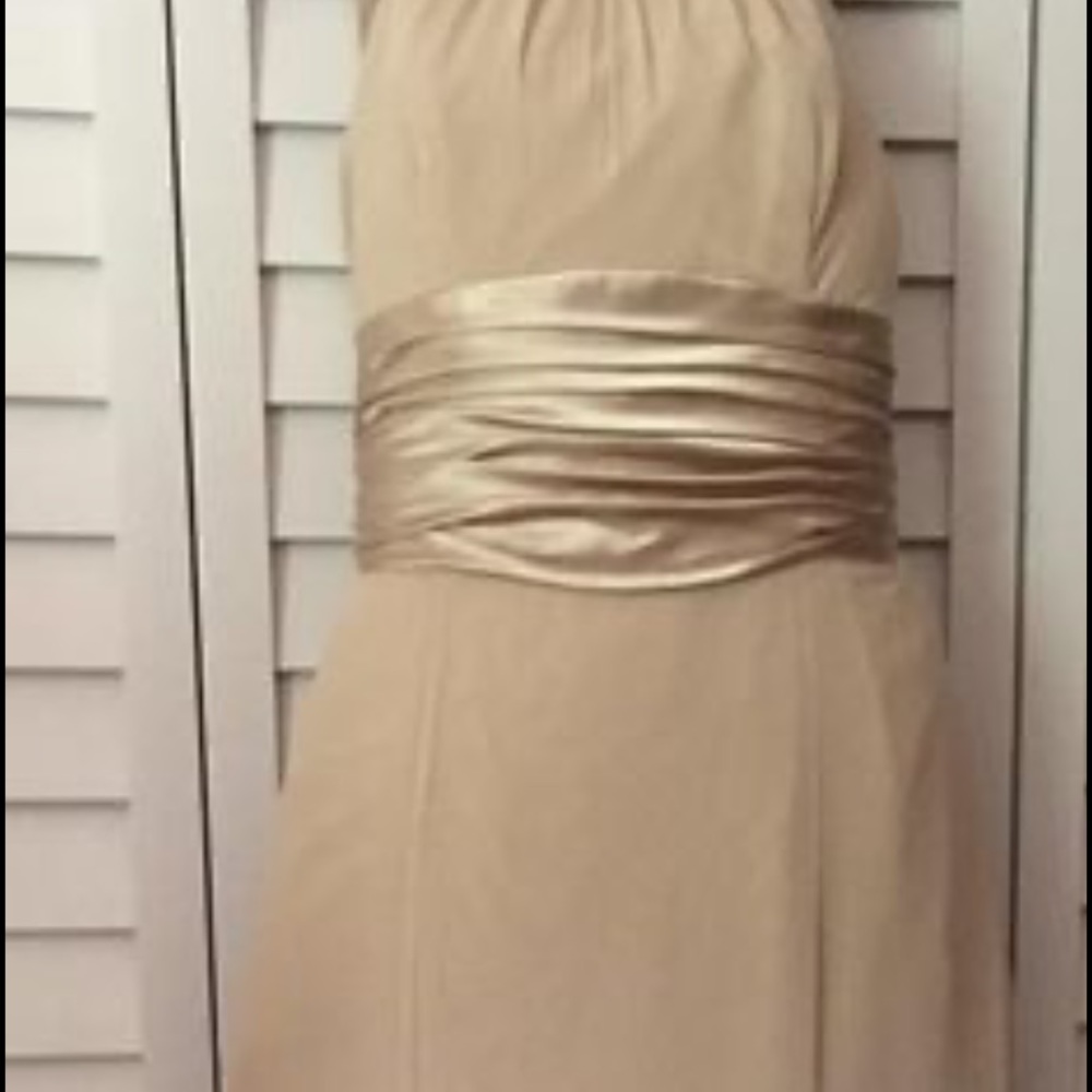 David’s bridal custom made Crepe Halter gown. Size 10
